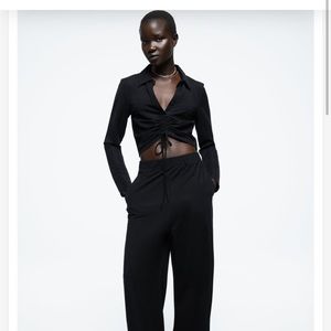 Zara Rouched Long Sleeved Top